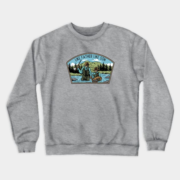 like father like son fly fishing Crewneck Sweatshirt by damzu